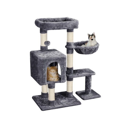 38' 4-Level Cat Tree, Dark Grey - dark gray - Yaheetech