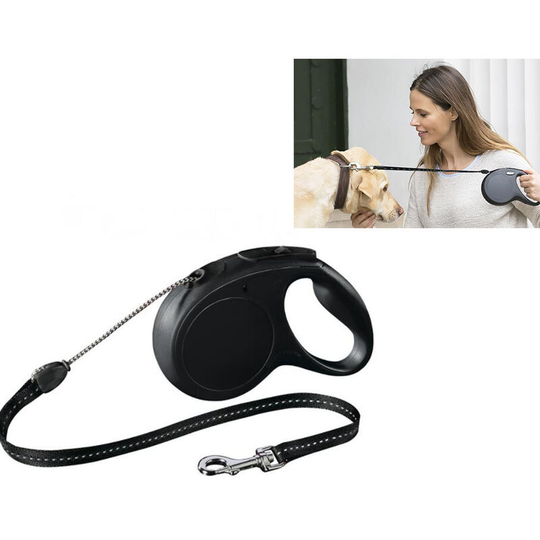 Leash for dog black strap 5m: m