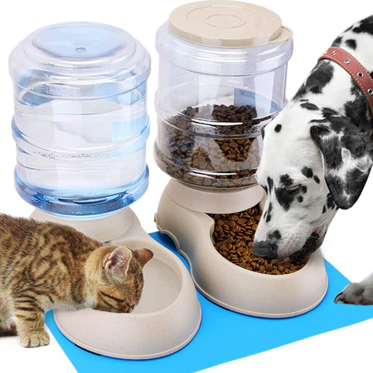 Automatic Food and Water Dispenser, Drinker and Feeder for Cats, Dogs 3.8L x 2 Pieces and Feeder