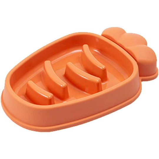 Dog Bowls Anti Glutton Cats Puppy Wet Food Bowl Slow Feeder Pet Bowl Cat Feeder Bowl Orange