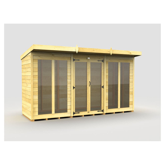 Pent Summer House 12ft x 4ft (Full Height Window) Fast & Free 2-5 Nationwide Delivery