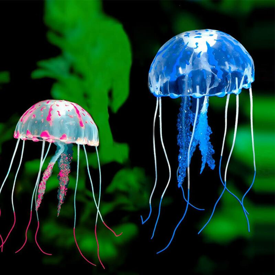 Naxunnn - Artificial Jellyfish, Aquarium Decoration, Silicone Jellyfish, 2 pcs Luminous Jellyfish Fluorescence Jellyfish Aquarium Decoration