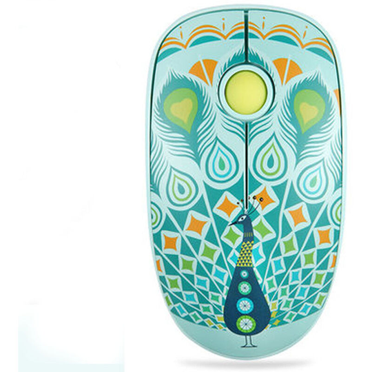 Wireless Mouse, 2.4G Wireless Ultrathin / Quiet (1000dpi), Wireless Mouse for pc / Tablet / Laptop Peacock Style