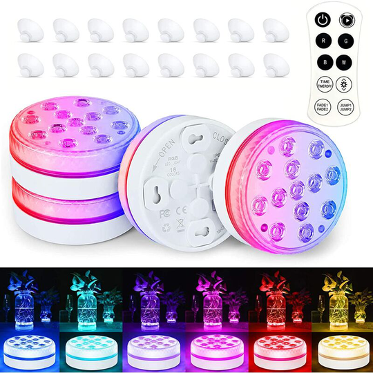 Thsinde - led Pool Lights 4 Pcs, led Swimming Pool Underwater IP68 Waterproof 10 rgb Colors, Swimming Pool Light with rf Remote and Suction Cup,