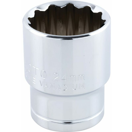 Socket Bi-hexagon 1/2' Square Drive 24mm Chrome Vanadium (12-Point) - Yamoto