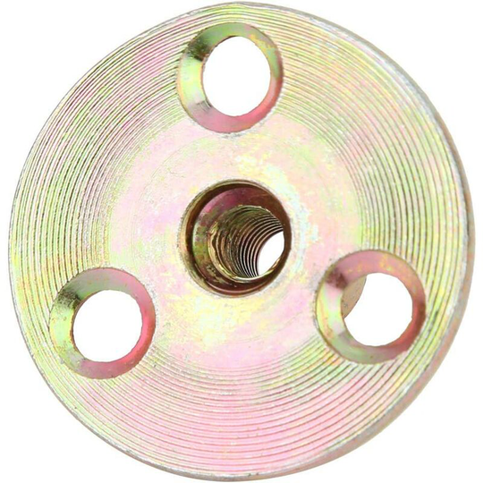 5pcs 3-Hole Flange Nut M6/M8/M10 3-Hole Brad T-Nut Galvanized Iron Round Base T-Nut(M10)