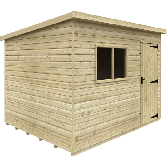 10x8w Pressure Treated Tanalised Shiplap Timber Deluxe Pent Shed