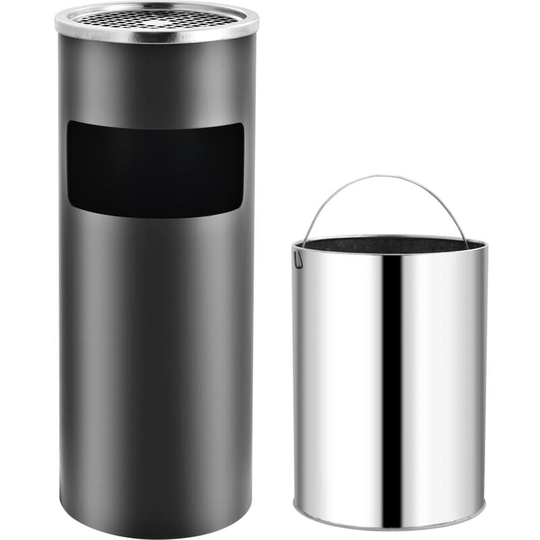 Vidaxl - Ashtray Dustbin Hotel 30 l Steel Grey Grey