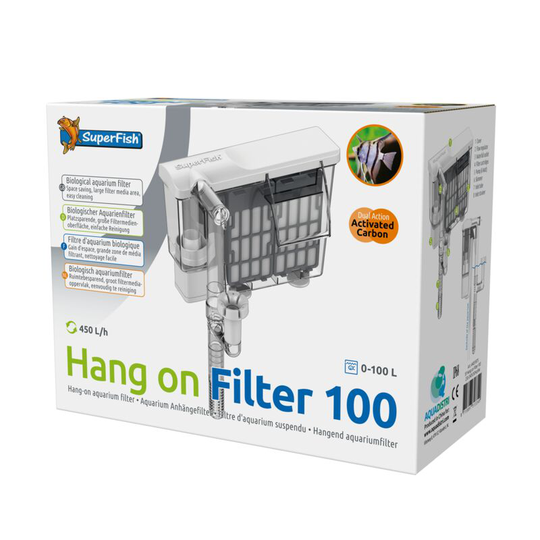 Superfish - Hang On External Aquarium Filter 100 Waterfall Hanging Filtration Skimmer