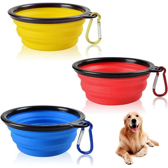 Readcly - Collapsible Silicone Bowls,QSXX 3 Pieces Portable Dog Water Bowl Lightweight and Portable Collapsible Dog Bowl for