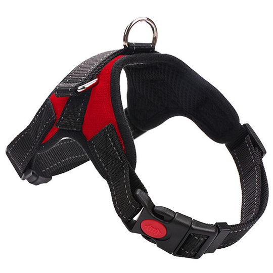 No-Pull Dog Harness, Adjustable Breathable Comfort, Free Leash Included, for Small Medium and Large Dogs, Ideal for Training and Walking (L, Red)
