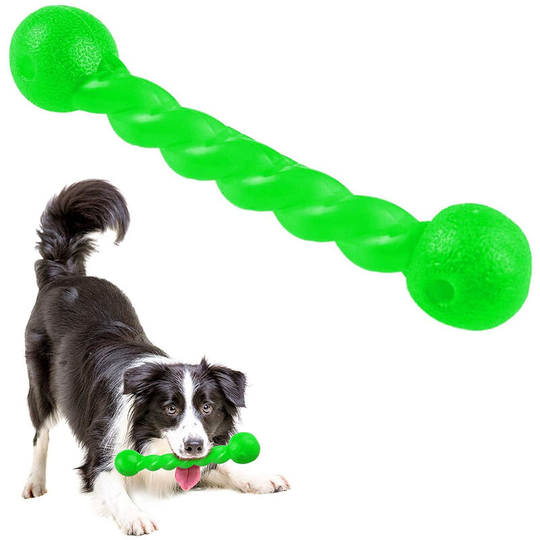 Pet Dogs Training Chew Pet Toys Strong Bite Resistant Dogs Rubber Molar Toys, Happy Hour for Pets, green