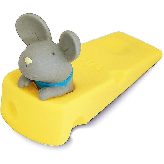 Cute mouse stopper, gray mouse doorstop, decorative animal doorstop, door wedge mouse gray