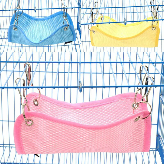 Hamster Hammock Chinchilla Squirrel Hanging Swing Cat Hammock Blue Large 2pcs