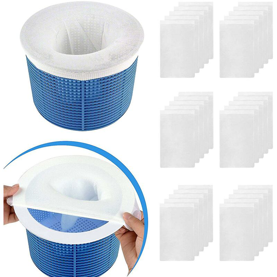 Skimmer Sock, Disposable Pool And Spa Skimmer Filter Net Skim Swimming Pool Cleaning Remove Dog Hair, Small Particles 30pcs - Thsinde
