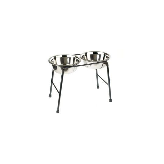 Raised Dog Bowls Stand 2 x 1600ml Food Double Water Feeding 300mm High