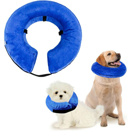 Inflatable Pet Cover - Washable Protective Collar for Dogs and Cats - With Adjustable Buckle - L,Blue