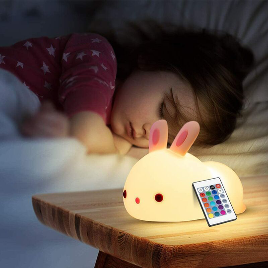 Baby Night Light Bedside Lamp Rechargeable Kids Night Light Miffy Rabbit Baby Night Light Electric led Night Light Girl Boy Adult Touch Lamp 7 Color