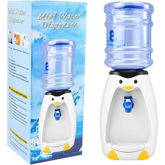 Einemgeld - Penguin Water Dispenser,2.5L Mini Cute Penguin Water Dispenser with Water Bucket Drink 8 Glasses of Water for Gift Dormitory Student Home