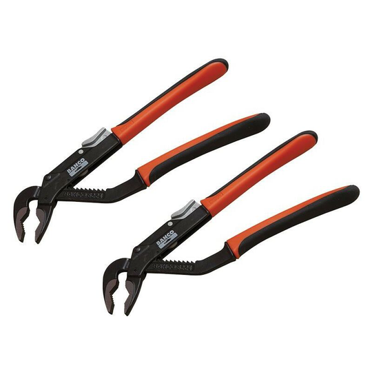 X2 Bahco Ergo 8224 250mm 10' Slip Joint Waterpump Pipe Nut Plier 45mm Capacity