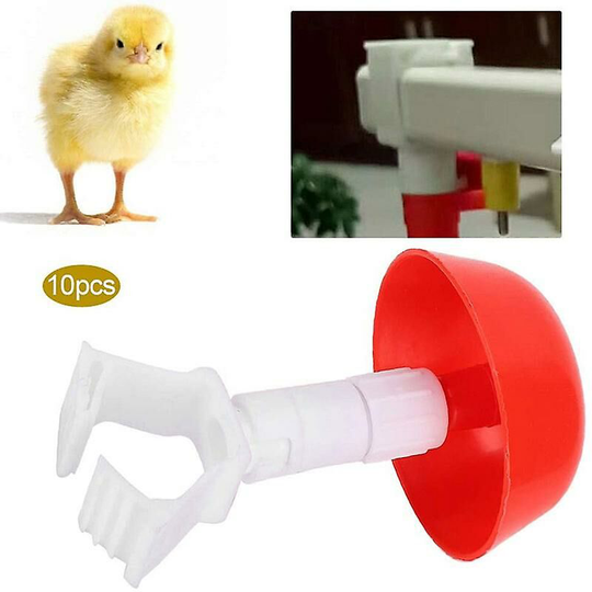 10pcs Chicken Drinker Cups Hanging Chick Automatic Drinking Fountain