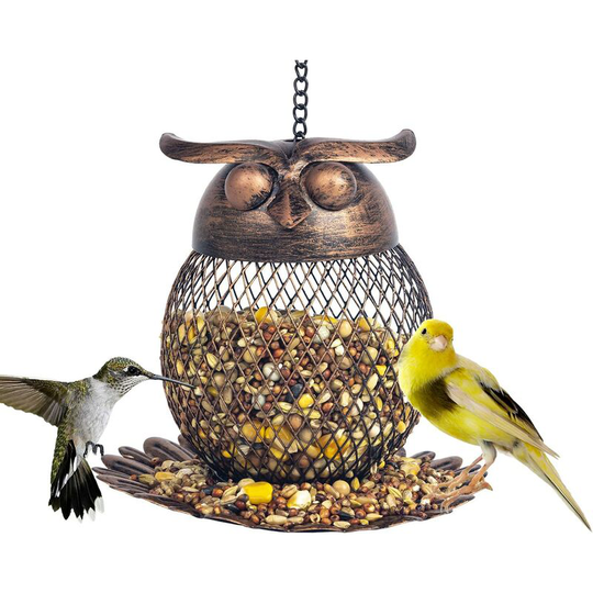 Benobby Kids - Outdoor Garden Wild Bird Feeder Hanging Bird Feeders, Heavy Duty Copper Metal Mesh Wild Finch Bird Feeder for Outside with Hook for
