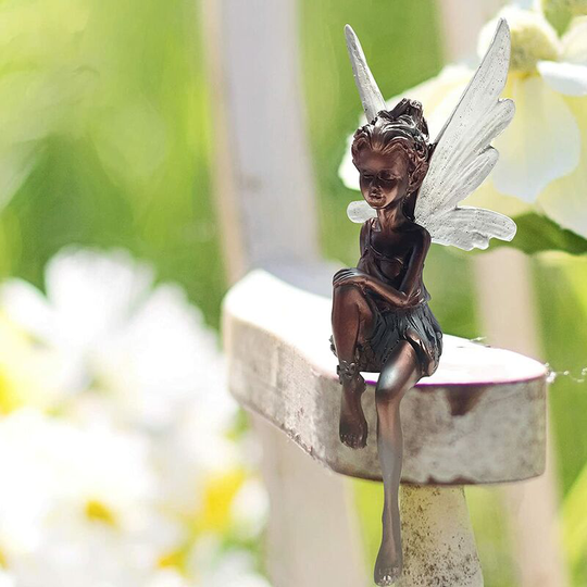 Outdoor Fairy Garden Elves Garden Figurines, Fairy Figurine Resin Sculptures and Angel Garden Statue