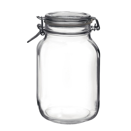(Clear, 2 Litres) Bormioli Rocco Clamp Lid Air Tight Storage Jar