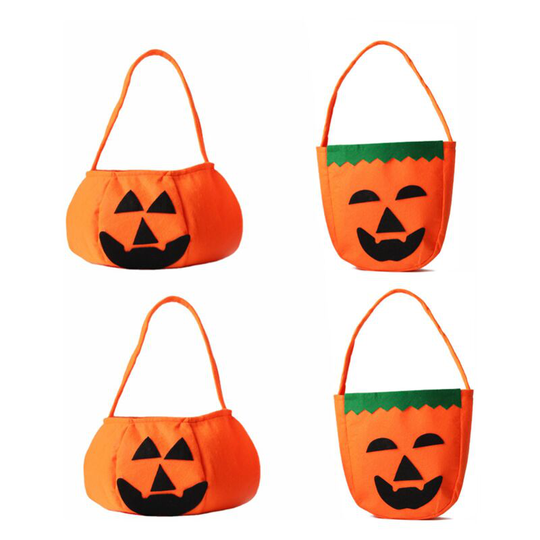 Sun Flowergb - 4 Pcs Halloween Trick or Treat Bag, Pumpkin Candy Tote Bucket Multipurpose Portable Collapsible Reusable Candy Bucket - Best Halloween