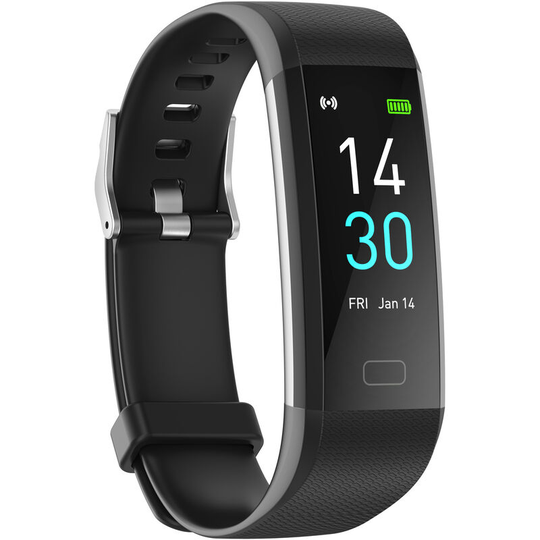 Fitness Tracker with Heart Rate Blood Pressure Blood Oxygen Sleep and Temperature Monitor Activity Tracker, Black - Muff