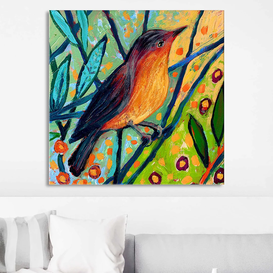 Bird II by Jennifer Lommers - Wrapped Canvas Painting Print