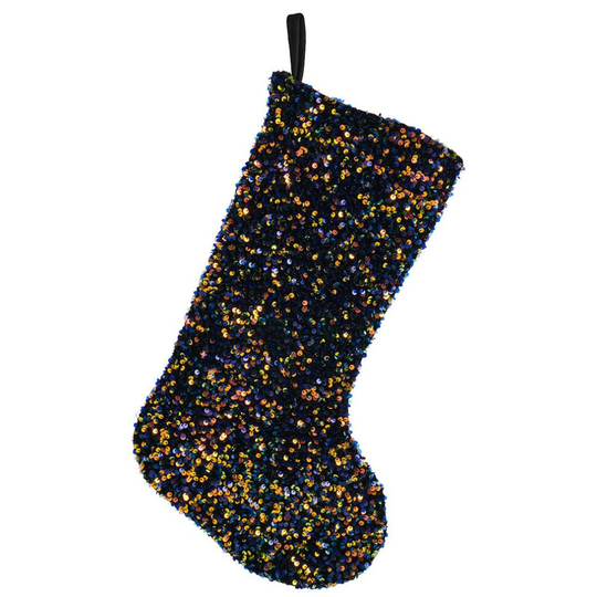wilko Majestic Bloom Sequin Stocking with Hanging Loop, Ideal for Gifts & Treats