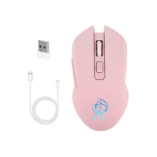 Pink Silent Led Optical Game Mice 1600dpi 2.4g Usb Wireless Mouse For Pc Laptop