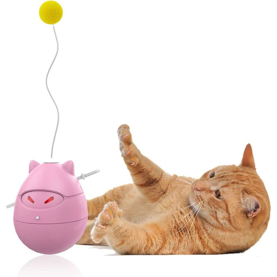 Automatic Ball Toy for Indoor Cats, Motion Activated Interactive Simulation Rotating Timing Ninja Toys