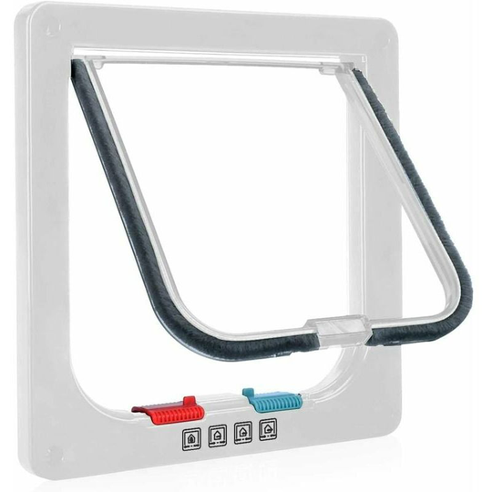 Cat Flap, 4-Way Manual Lock, Energy Saving, Weatherproof, Convenient, Small Dog, Easy to Install and Use, Upgraded Version L