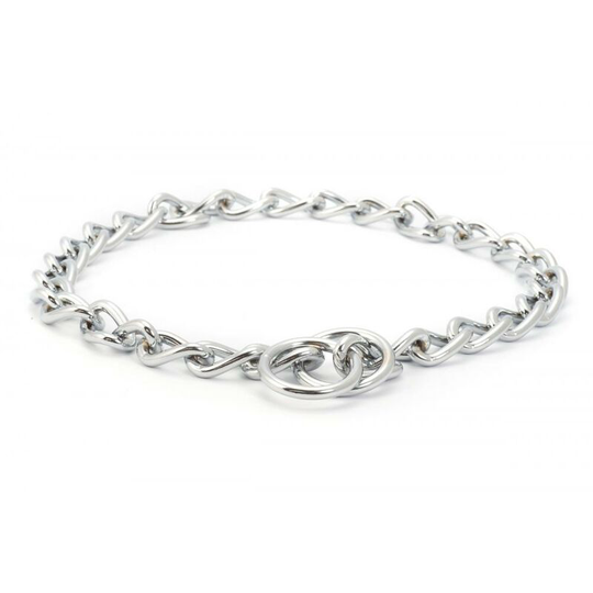 Extra Heavy Check Dog Chain (Size 8 - 65cm) (Silver) - Silver - Ancol