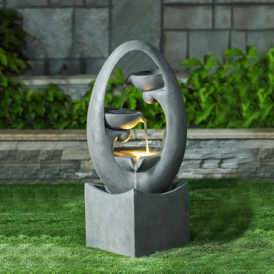 Domina Concrete Fountain with Light