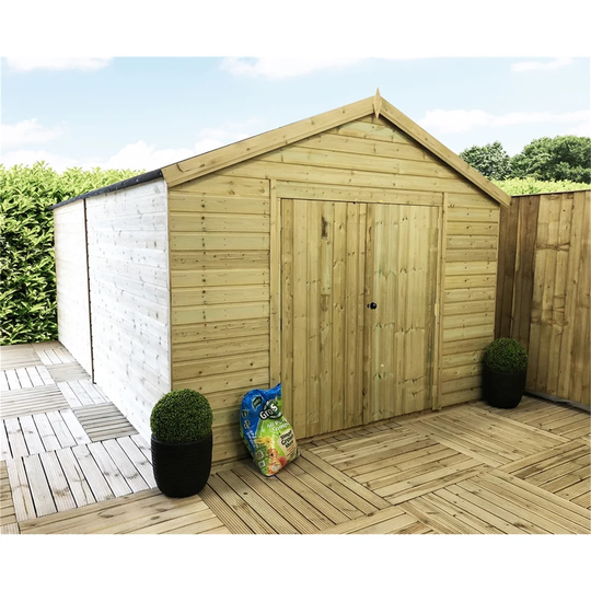 Saidi 13 ft. W x 14 ft. D Solid Wood Garden Shed