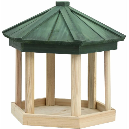 Topdeal Bird Feeder Octagon Solid Firwood 33x30 cm FF314816_UK