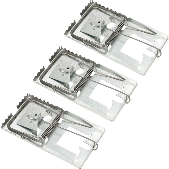 Perle Rare - Set of 3 mouse traps 155x85mm with powerful strikes for large rodents
