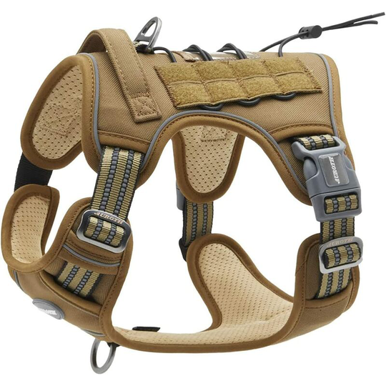 Naxunnn - Anti Pull Dog Harness, Tactical Dog Harness Breathable Adjustable Easy Put On for Medium Large Dog, Durable Reflective Vest, Military