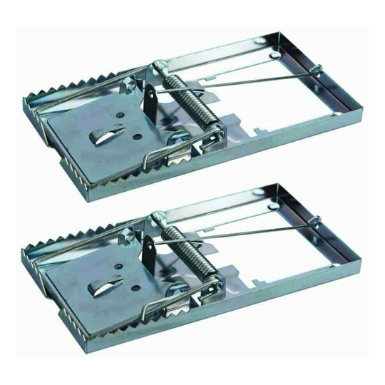 2 x Classic Metal Mouse Traps | Reusable Mouse Rodent Metal Snap Traps