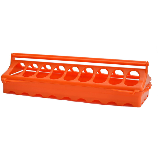 Anti-Perching Chicken Trough Feeder (One Size) (Orange) - Orange - Supa