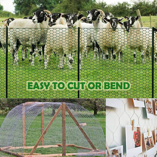(600mm x 25m) Green PVC Coating Steel Wire Fencing Waterproof Hexagonal Mesh