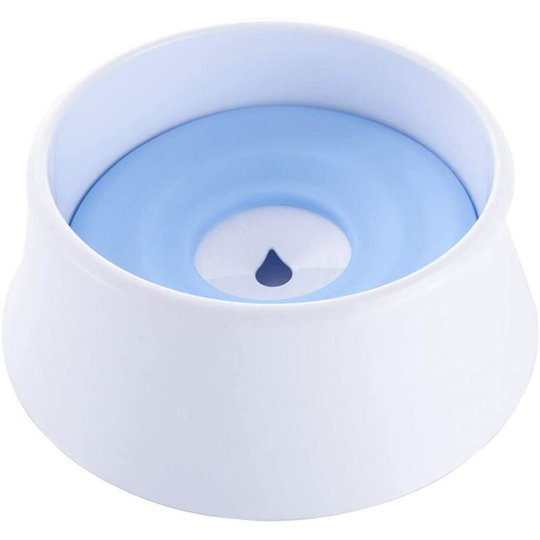 Bearsu - Floating Pet Bowl, Slow Water Dispenser, Anti-Overflow, Large Capacity, Blue