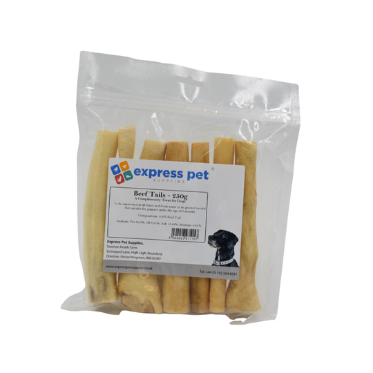 (250g) 6 Inch Beef (Cow) Tails Hypoallergenic Dog Treat