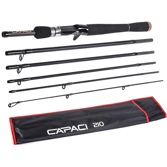 2.1m 6 Sections Carbon Spinning Casting Fishing Rod Lure Fishing Rod Hand Pole Fishing Tackle