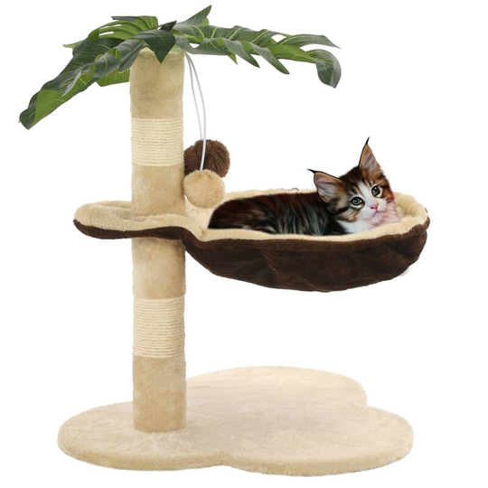 Cat Tree with Sisal Scratching Post 50 cm Beige and Brown