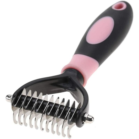 Stainless Steel Pet Grooming Detangling Comb Professional Knot Comb Brush with 2-Sided Undercoat