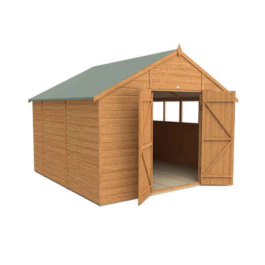 10 ft. W x 10 ft. D Wooden Shiplap Apex Garden Shed
